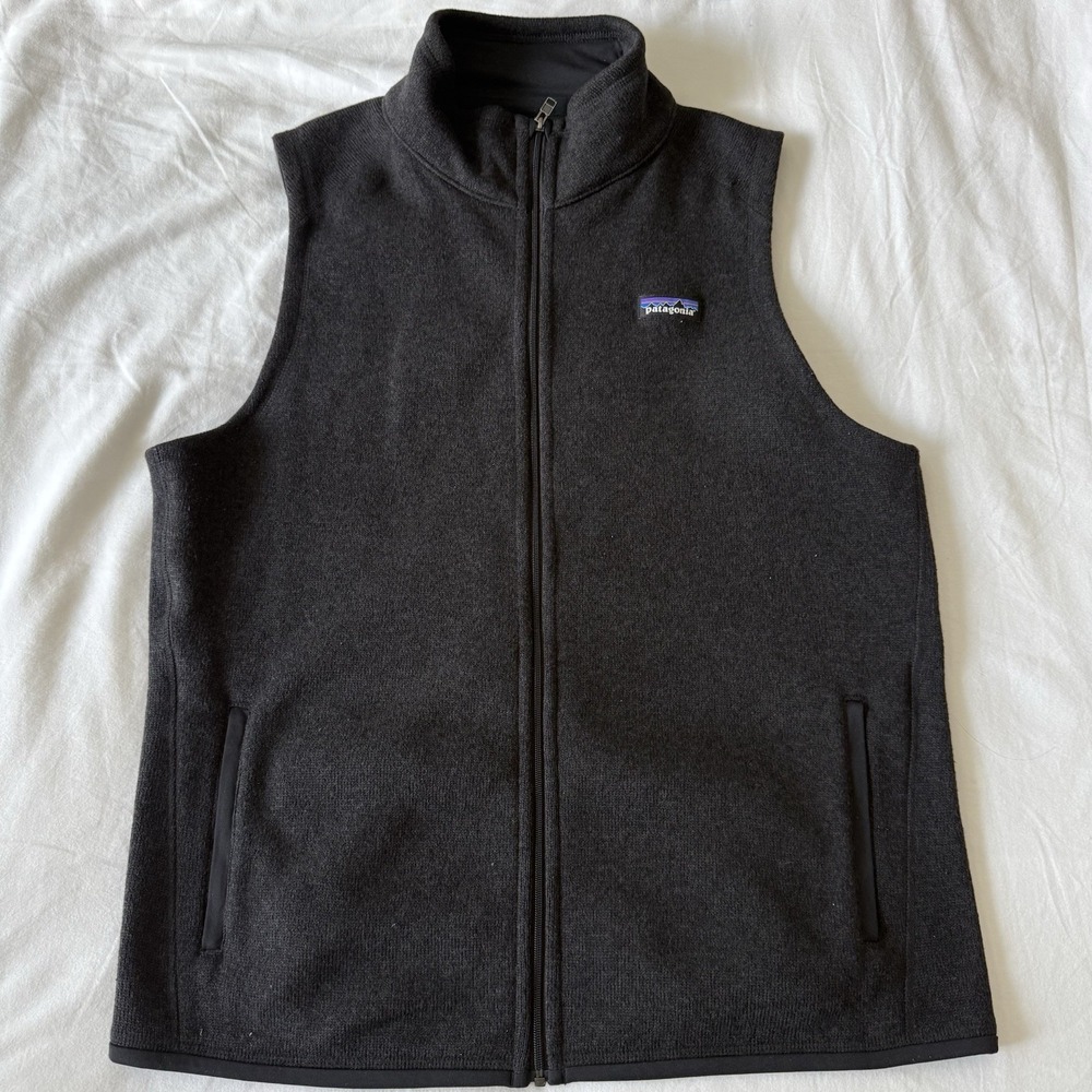 Patagonia Better Sweater Vest Men's XL Black Fleece Full Zip Hiking Jacket EUC